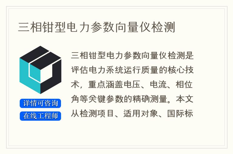 三相钳型电力参数向量仪检测