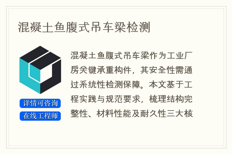 混凝土鱼腹式吊车梁检测