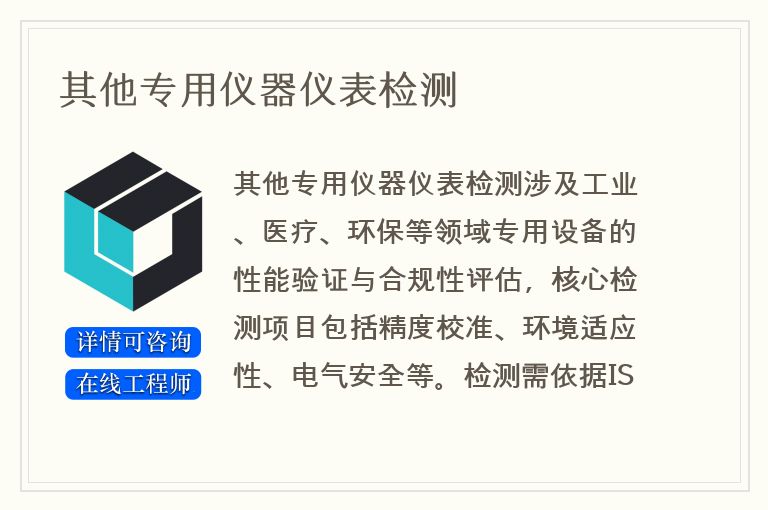 其他专用仪器仪表检测