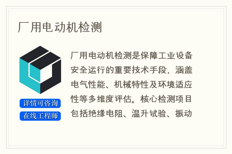 厂用电动机检测