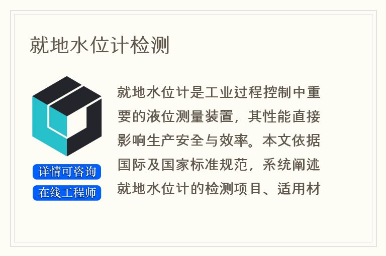 就地水位计检测