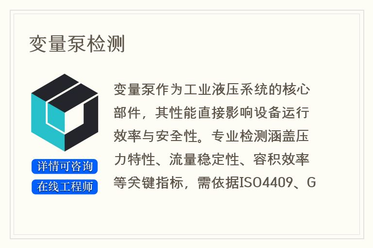 变量泵检测