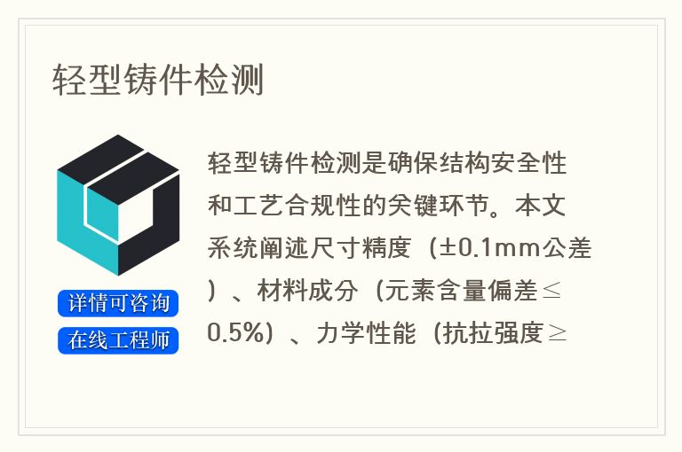 轻型铸件检测