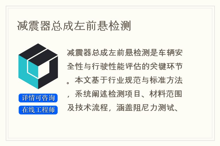 减震器总成左前悬检测