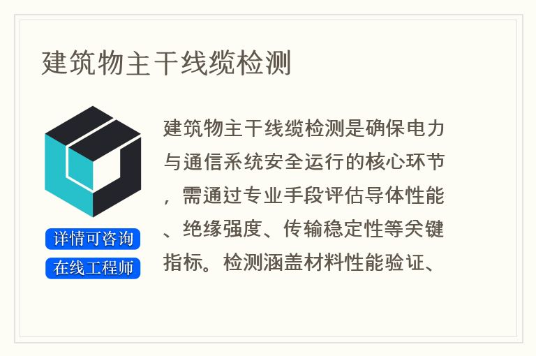 建筑物主干线缆检测