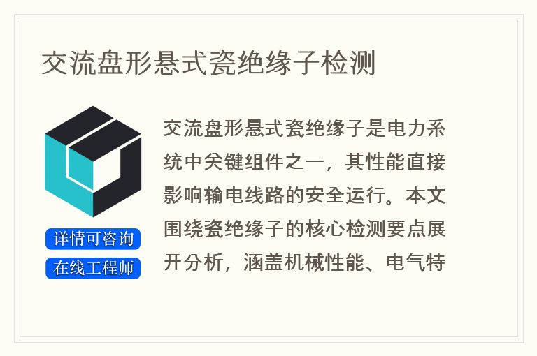 交流盘形悬式瓷绝缘子检测