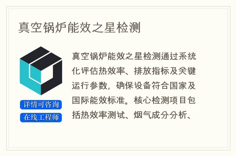 真空锅炉能效之星检测