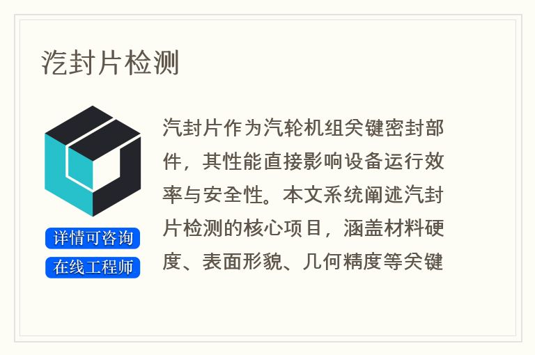 汽封片检测