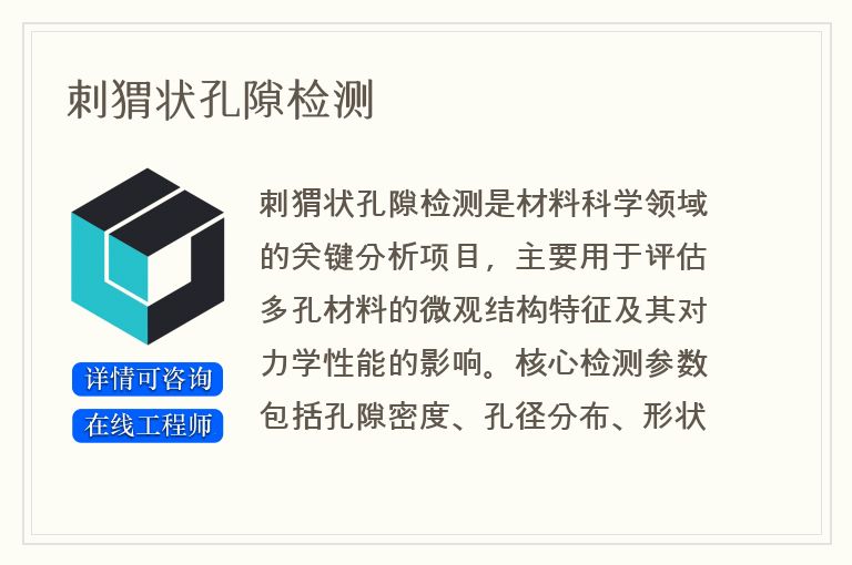 刺猬状孔隙检测