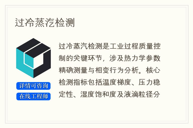 过冷蒸汽检测