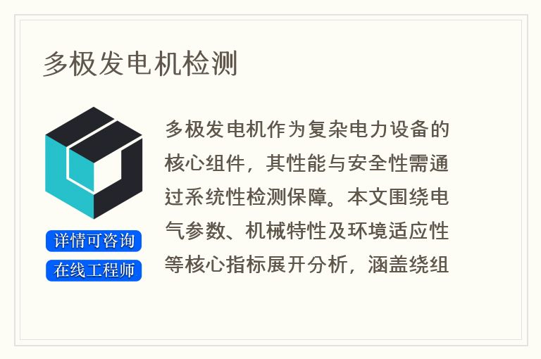 多极发电机检测