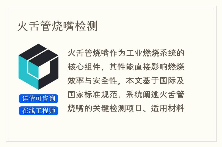 火舌管烧嘴检测