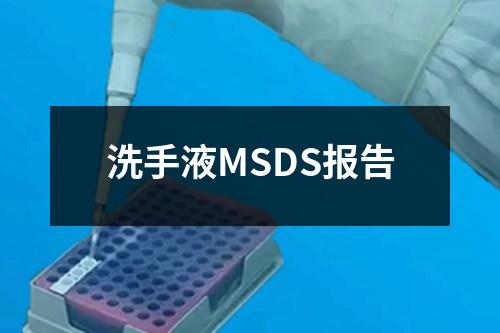 洗手液MSDS报告
