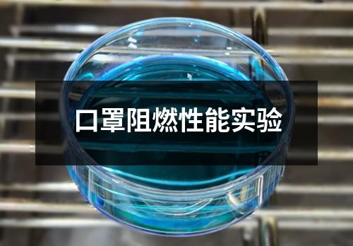 口罩阻燃性能实验