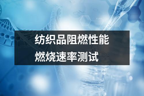 纺织品阻燃性能燃烧速率测试