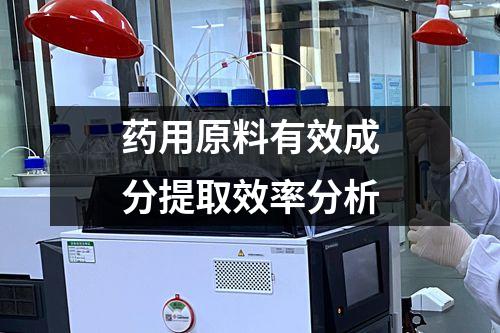 药用原料有效成分提取效率分析