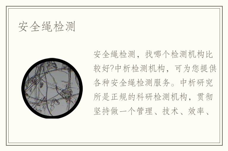 安全绳检测