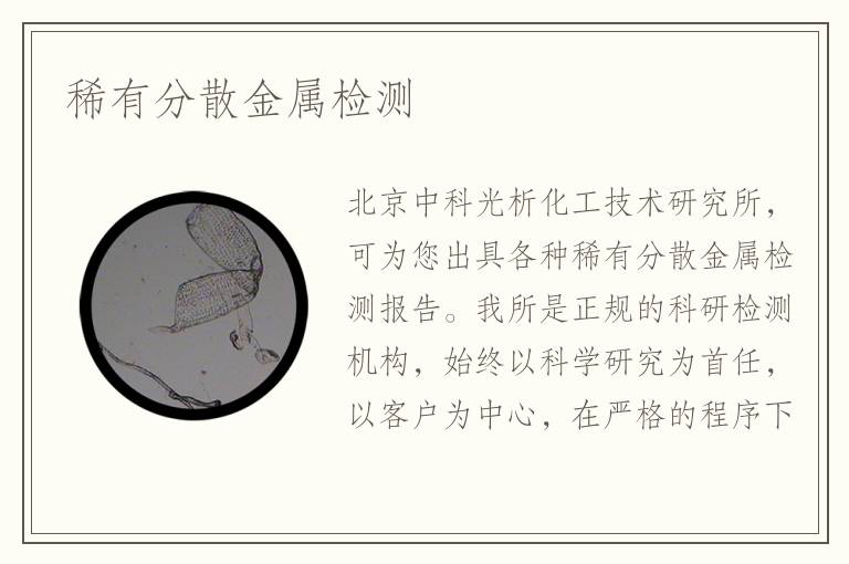 稀有分散金属检测
