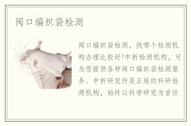 阀口编织袋检测