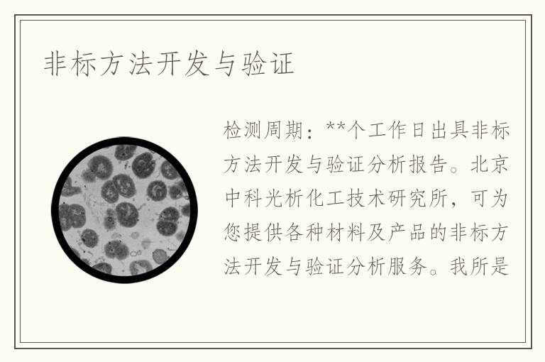 非标方法开发与验证